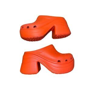 Crocs Siren Platform Slides Clogs Shoes Women Size 9 Orange Y2K Unisex NWT